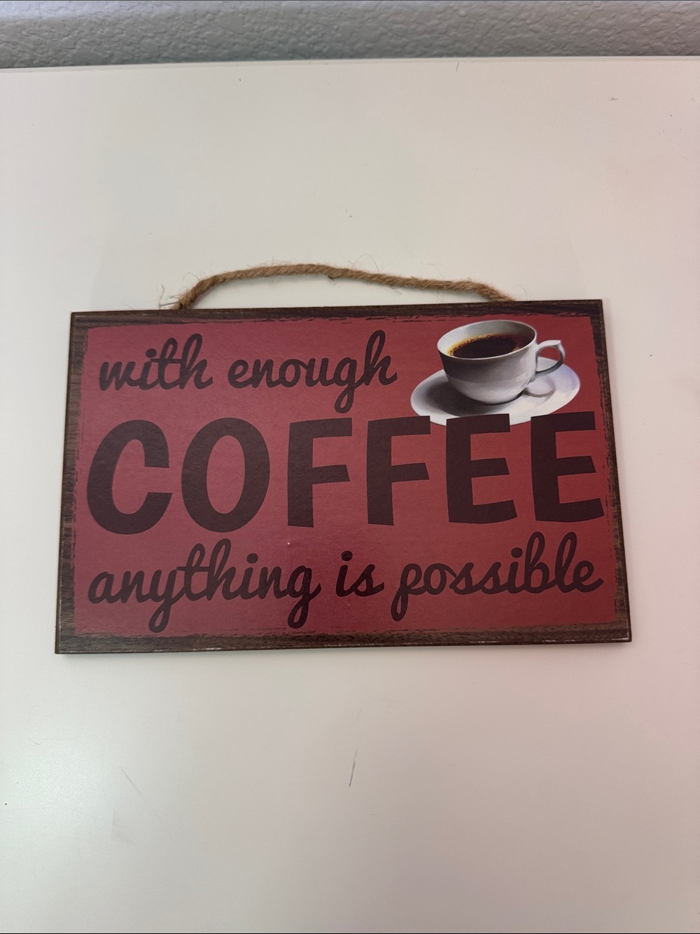 Red Coffee Wall Sign - Inspirational Kitchen Decor